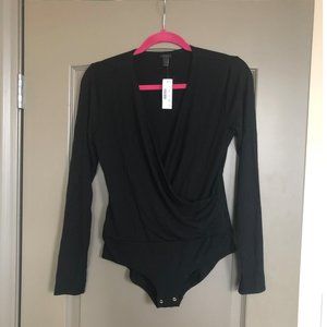 NWT J. Crew Black Crossover Top Bodysuit